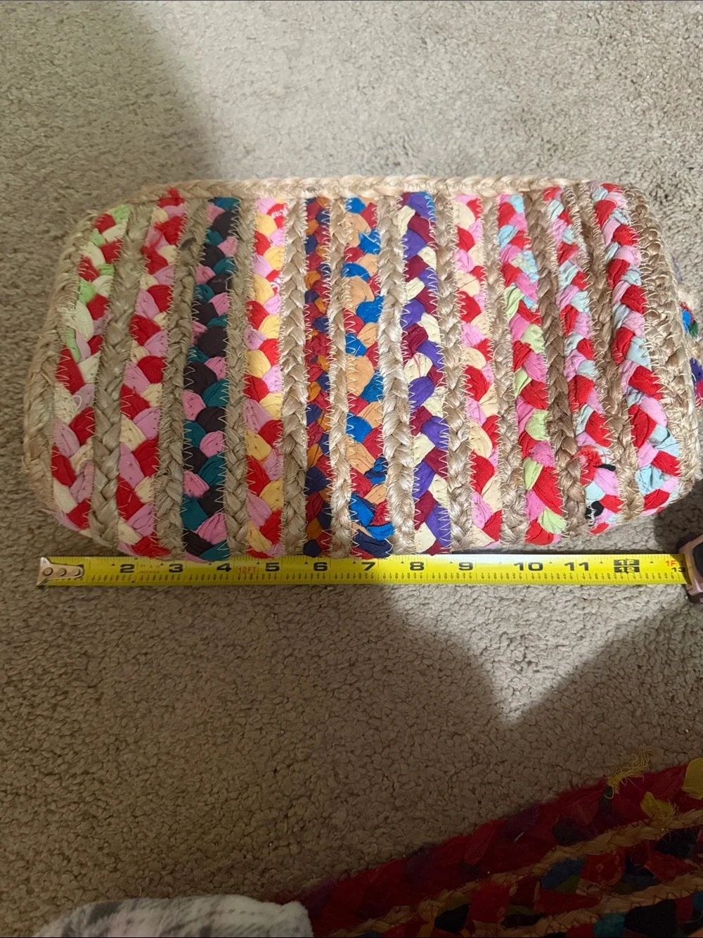 Colorful Braided Straw Clutch with Tassel